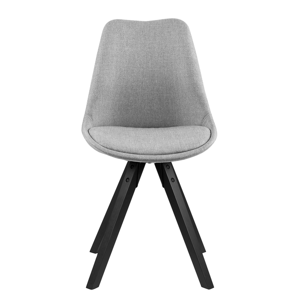 Polsterstuhl ALEDAS - Webstoff Cors: Granit - Schwarz - 2er Set