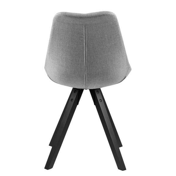 Polsterstuhl ALEDAS - Webstoff Cors: Granit - Schwarz - 2er Set