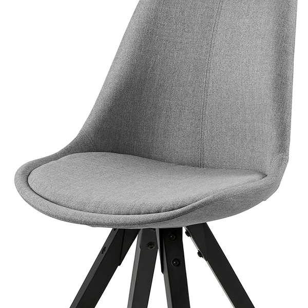 Polsterstuhl ALEDAS - Webstoff Cors: Granit - Schwarz - 2er Set