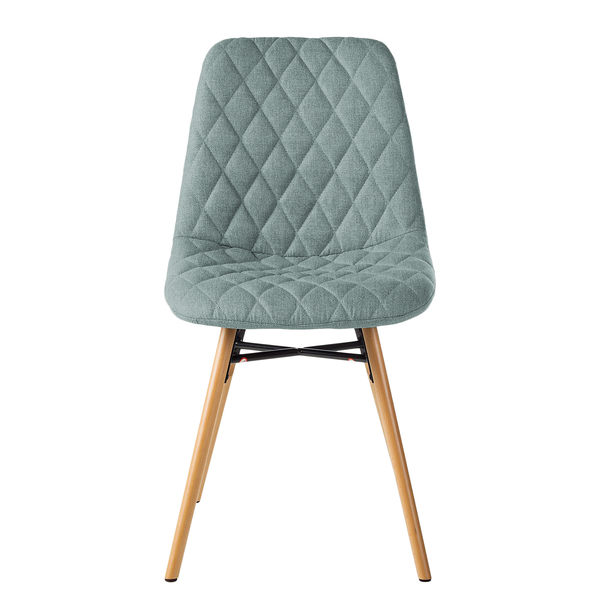 Polsterstuhl FARELAS - Webstoff / Buche massiv - Webstoff Cors: Mintgrau - 2er Set