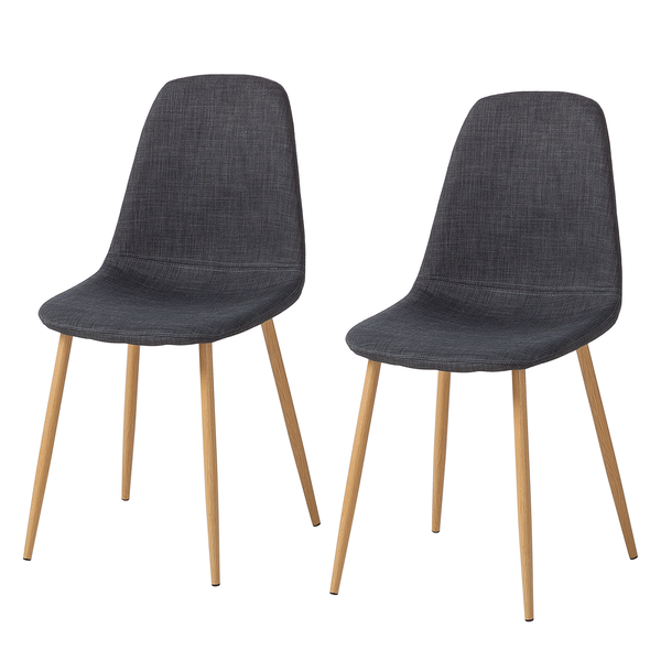Polsterstuhl Iskmo II - Webstoff - Anthrazit - 2er Set