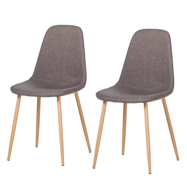 Polsterstuhl Iskmo III - Webstoff - Grau - 2er Set
