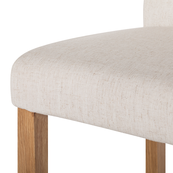 Polsterstuhl Jeanne (2er-Set) - Webstoff /  Eiche massiv - Creme
