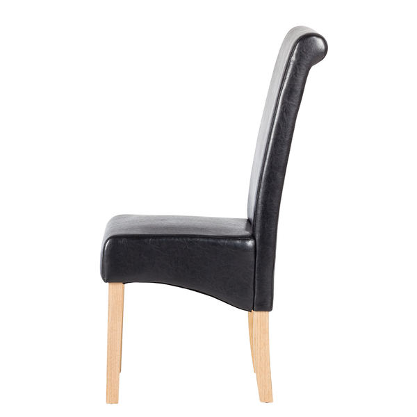 Polsterstuhl Nello II (2er-Set) - Kunstleder - Schwarz