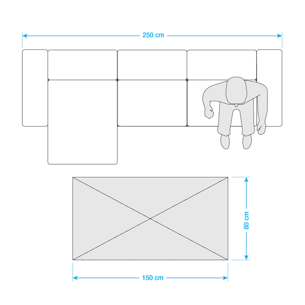 In-/Outdoor-Teppich Match - Kunstfaser - Creme - 80 x 150 cm