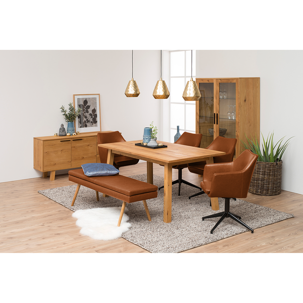 Sitzbank NICHOLAS - Kunstleder Aken: Vintage Cognac