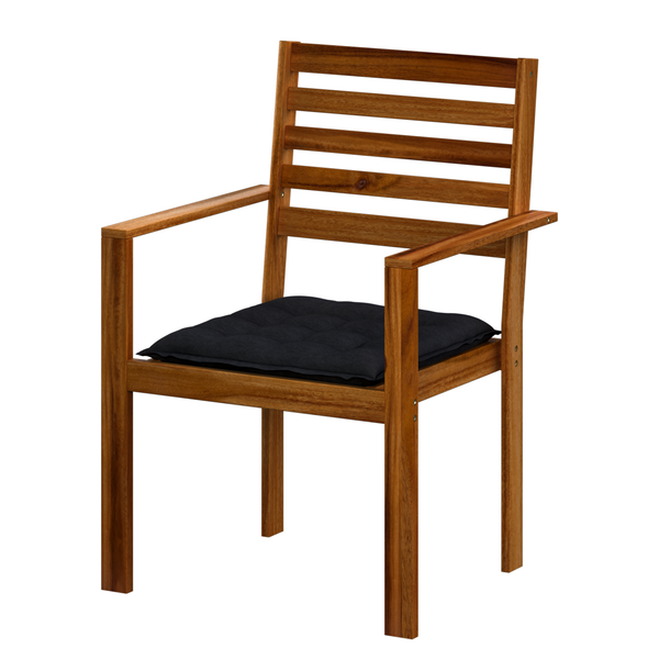 Sitzkissen Garden Basic (4er-Set) - Webstoff - Schwarz