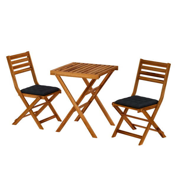 Sitzkissen Garden Basic (4er-Set) - Webstoff - Schwarz