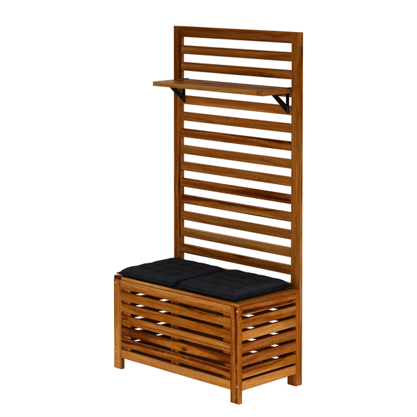Sitzkissen Garden Basic (4er-Set) - Webstoff - Schwarz