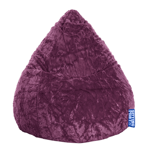 Sitzsack Fluffy XL - Webplüsch - Aubergine