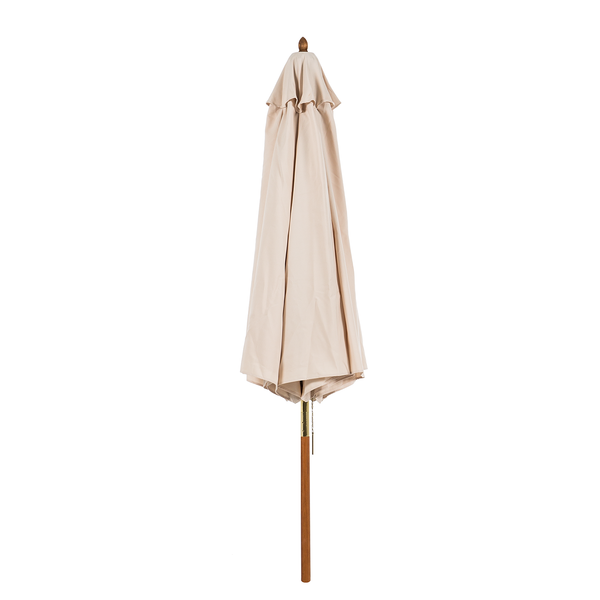 Sonnenschirm Sombrilla - Eukalyptus massiv / Polyester - Beige - Durchmesser: 270 cm