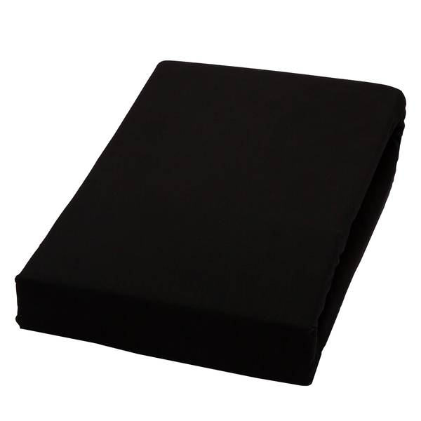 Spannbetttuch Domoline - Mischgewebe - Schwarz - 150 x 200 cm