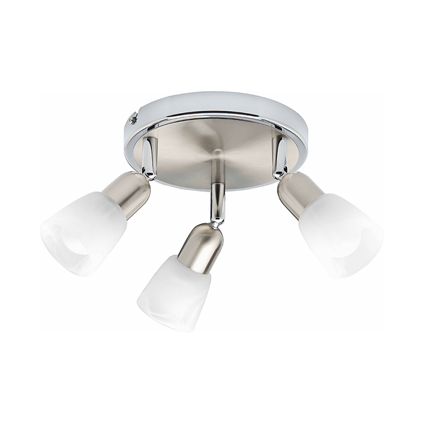 Wandleuchte Sally- Metall/Glas - Silber - 3-flammig