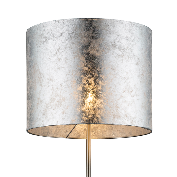 Stehleuchte Amy I - Webstoff / Metall - 1-flammig - Silber / Nickel