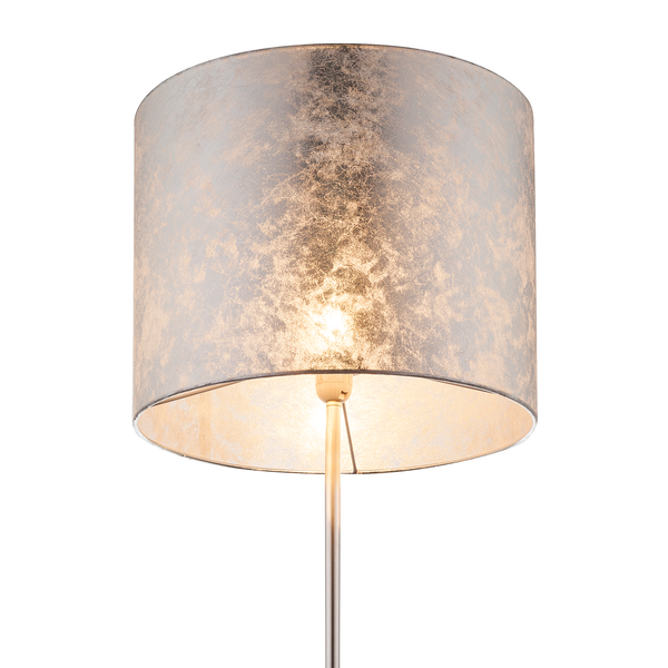 Stehleuchte Amy I - Webstoff / Metall - 1-flammig - Silber / Nickel