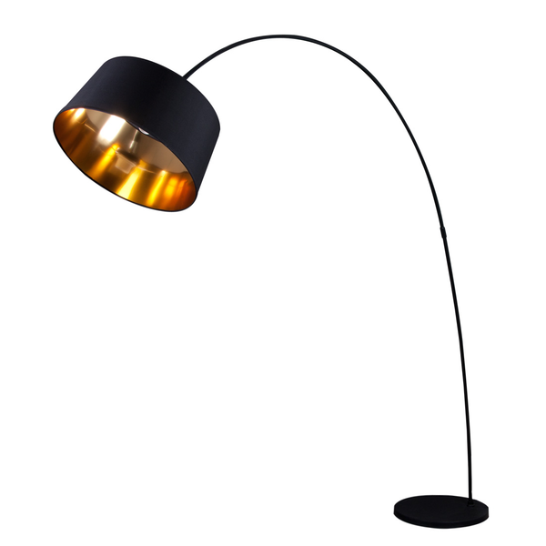 Stehleuchte Solaris - Webstoff / Metall - 1-flammig - Schwarz