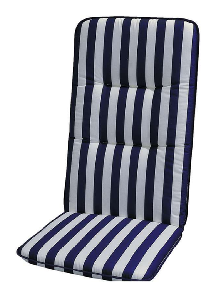 Auflage Basic Line - Blau-Weiß gestreift - Hochlehner - 120 x 50 cm