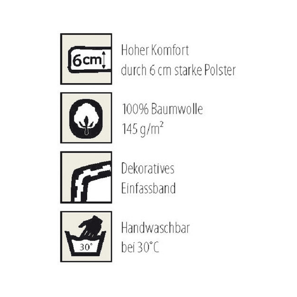 Auflage Basic Line - Grün-Weiß gestreift - Niederlehner - 100 x 50 cm
