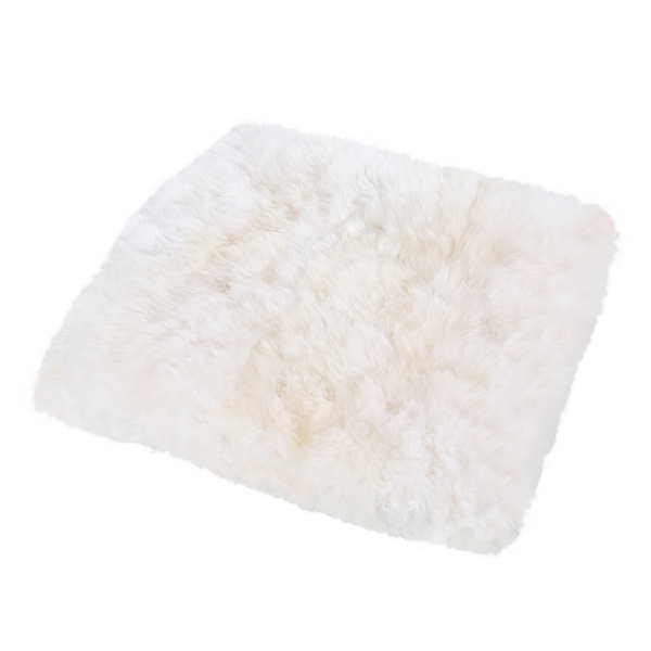Sitzkissen Narwa - Schaffell / Kunstleder - Weiß
