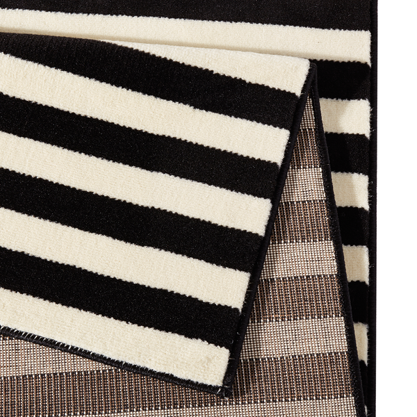 Teppich Panel - Kunstfaser - Schwarz / Creme - 160 x 230 cm