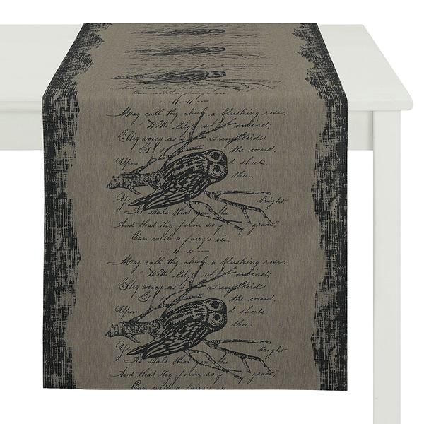 Tischläufer Winterworld II - Grau - Textil - 48 x 140 cm