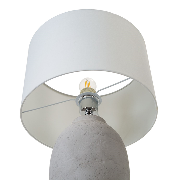 Tischleuchte Lanta - Leinenstoff / Beton - 1-flammig