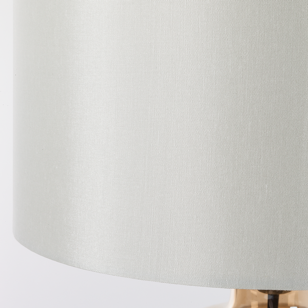 Tischleuchte Loster - Glas / Baumwollstoff - 1-flammig - Weiß