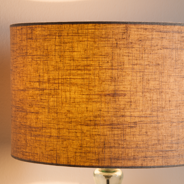 Tischleuchte Loster - Glas / Baumwollstoff - Hellbraun - 1-flammig - Hellbraun