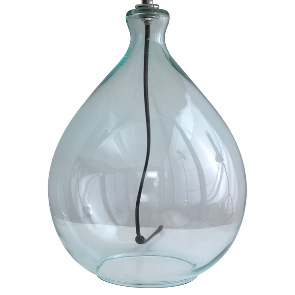 Tischleuchte Loster - Glas / Baumwollstoff - Hellbraun - 1-flammig - Hellbraun