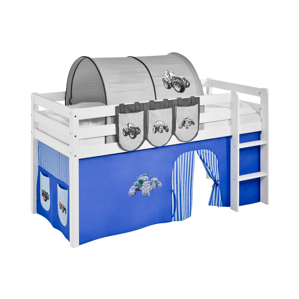 Untervorhang für Hochbett Trecker - Blau - Baumwollstoff - 198 x 74 x 1 cm