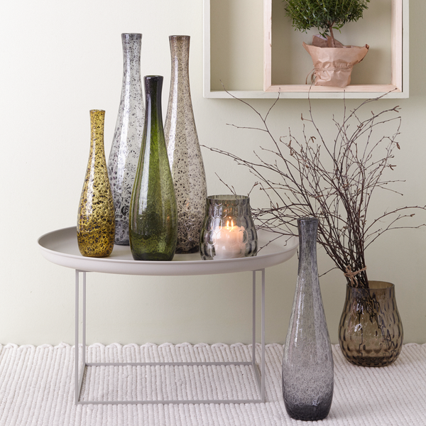Vase Giardino - Glas - Glas Grau - Höhe: 60 cm