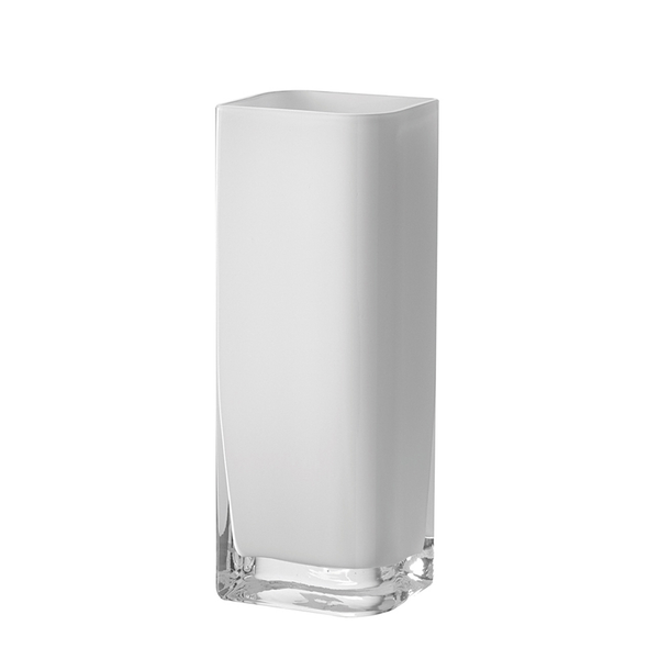 Vase Lucca - Glas - Weiß - 11 x 30 cm