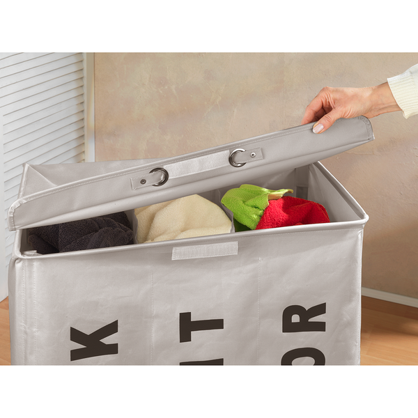 Wäschesammler Trivo - Webstoff - Haselnuss