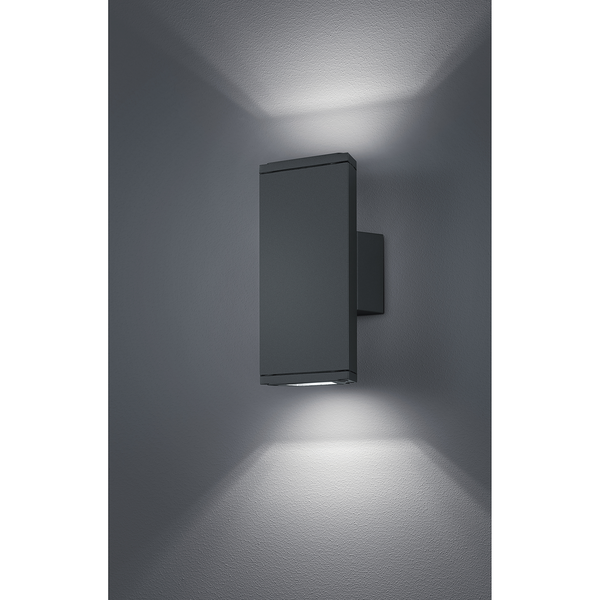 LED-Wandleuchte Colorado - Aluminium - 2-flammig - Anthrazit