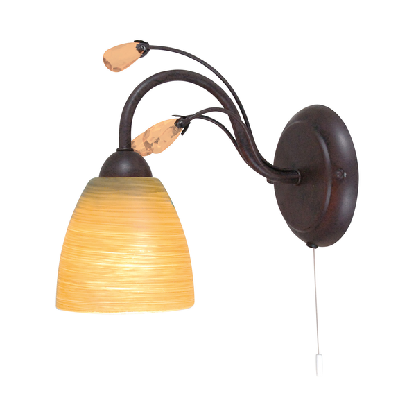 Wandleuchte Rustic Flower 1-flammig - Metall - Rostbraun