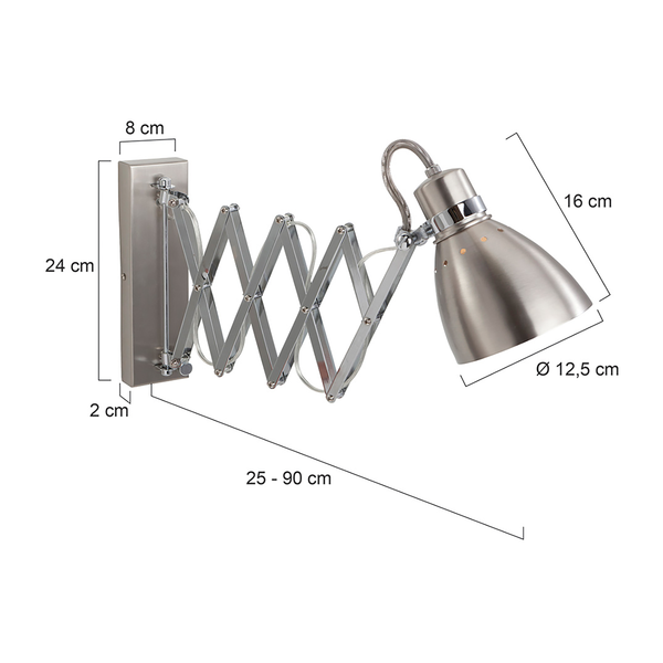 Wandleuchte Spring 1-flammig - Nickel matt