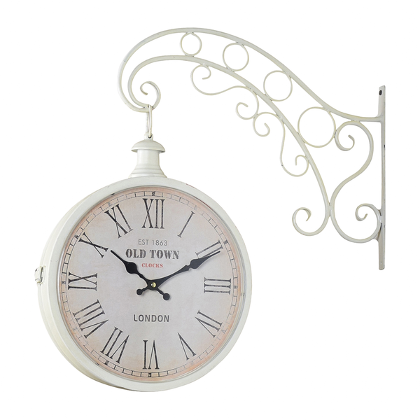 Wanduhr London - Metall - Weiß